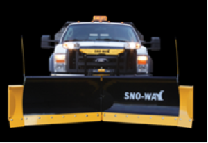 Sno-Way 29VHD Snow Plow on a White Ford F-350