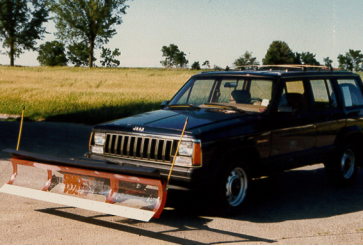 1980's Sno-Way Polycarbonate Snow Plow on a Jeep Cherokee